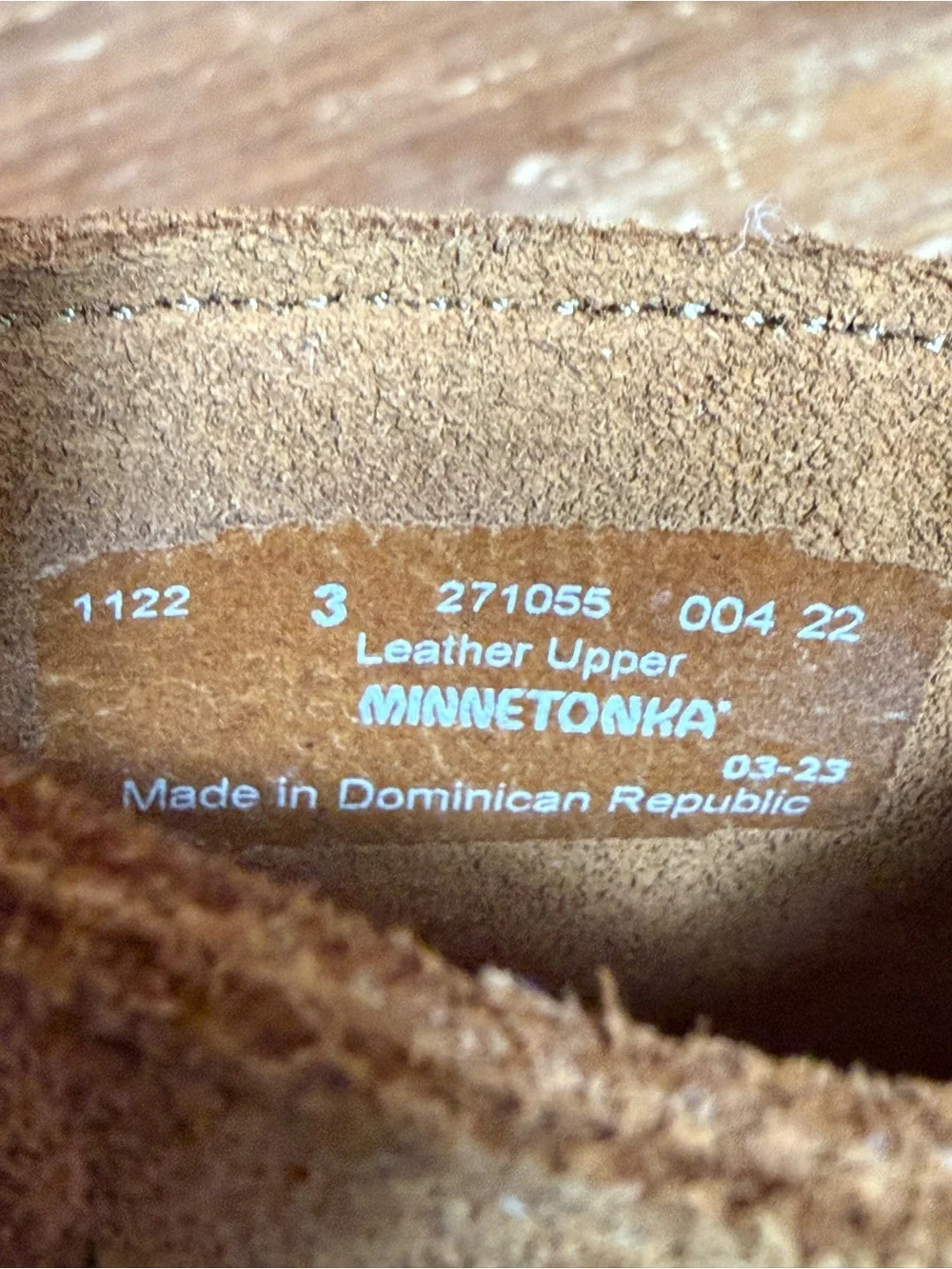 Minnetonka Moccasins Infants Front Strap Bootie, Brown, Size 3